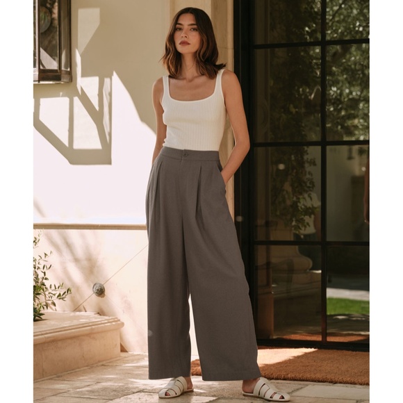 JENNI KAYNEBestselling Silk Relaxed High Waist Trouser in Dark MossSize 10
